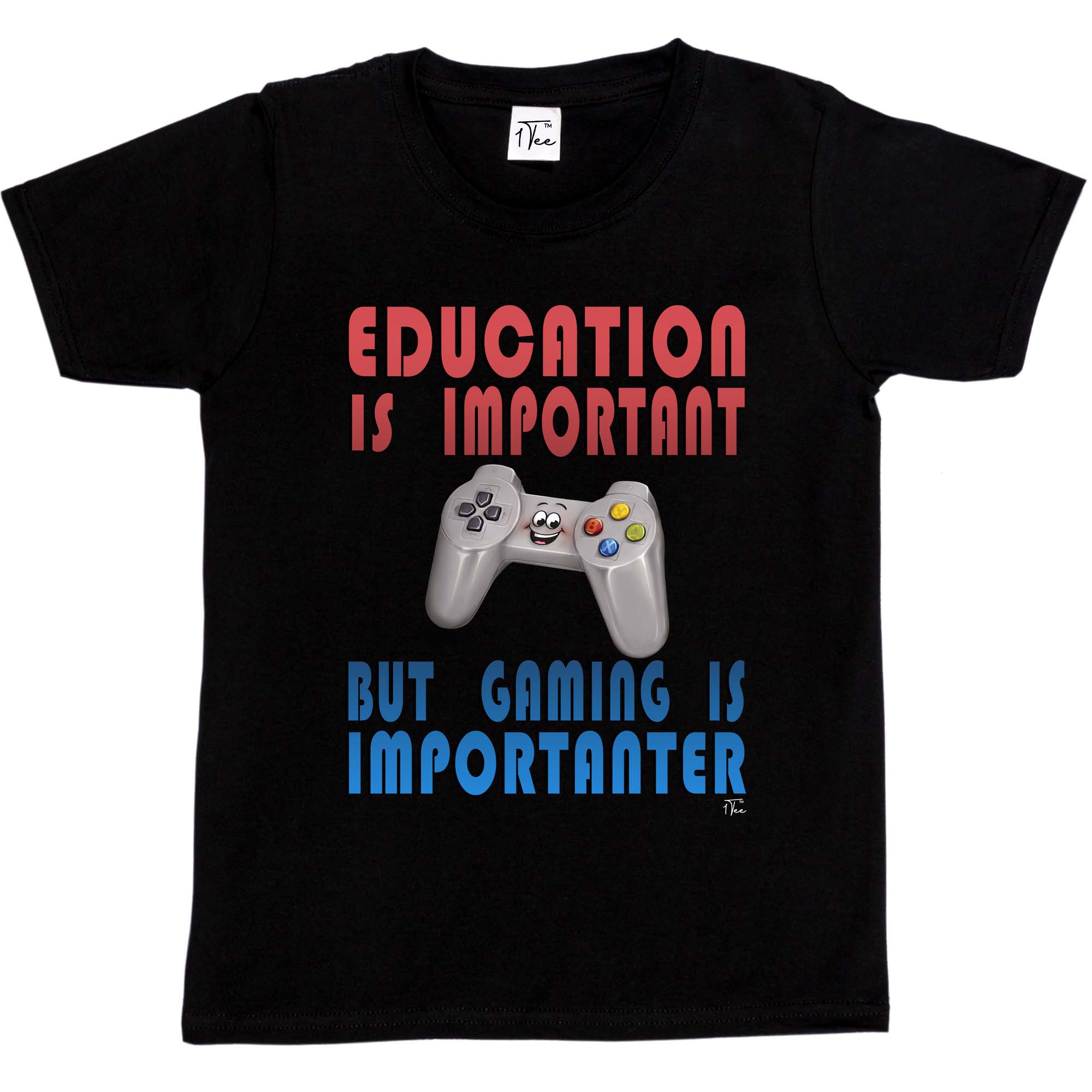 Camiseta de jugador 1Tee niños niñas educación es importante pero el juego es importante - Imagen 11 de 30