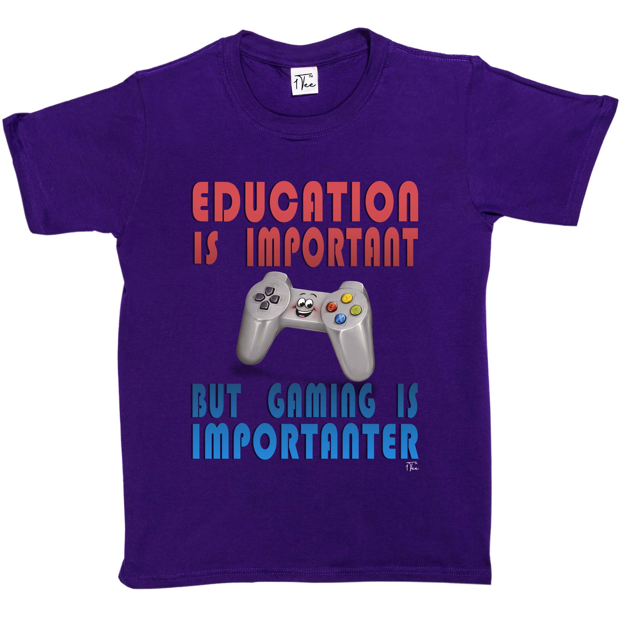 Camiseta de jugador 1Tee niños niñas educación es importante pero el juego es importante - Imagen 16 de 30
