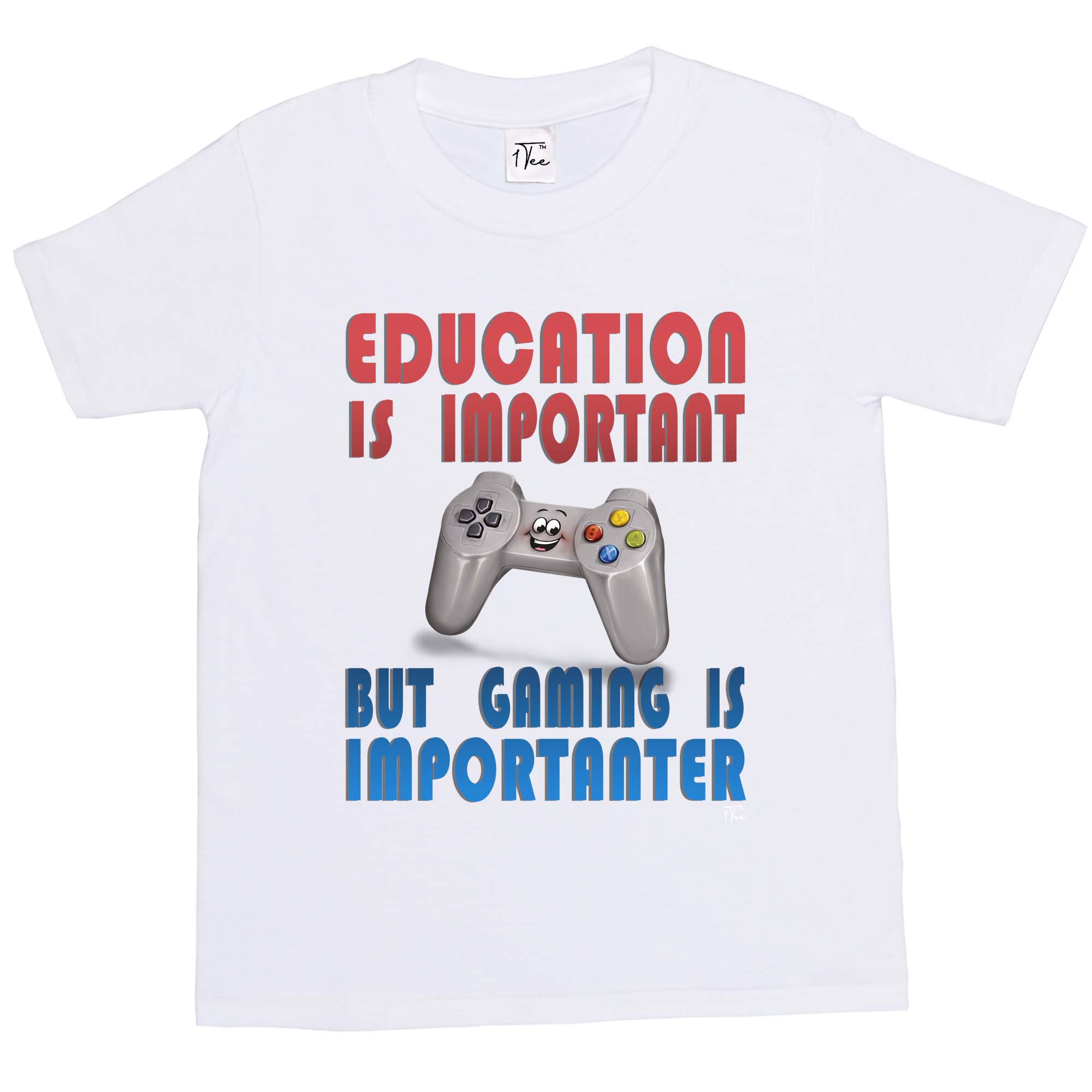 Camiseta de jugador 1Tee niños niñas educación es importante pero el juego es importante - Imagen 21 de 30