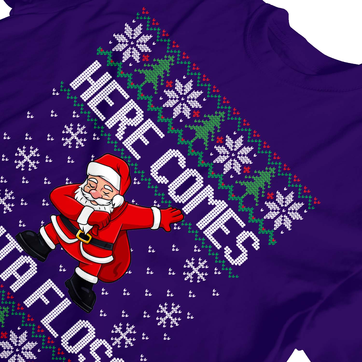 1Tee Kinder Mädchen Here Comes Santa Floss T-Shirt - Bild 13 von 15