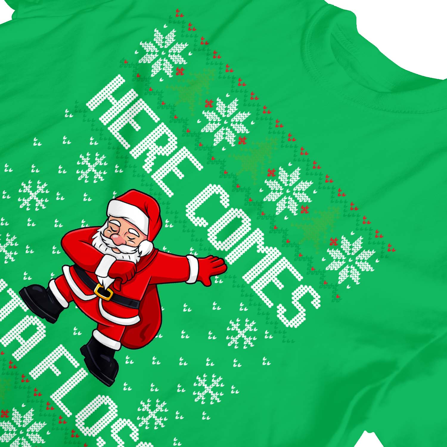 1Tee Kinder Mädchen Here Comes Santa Floss T-Shirt - Bild 8 von 15