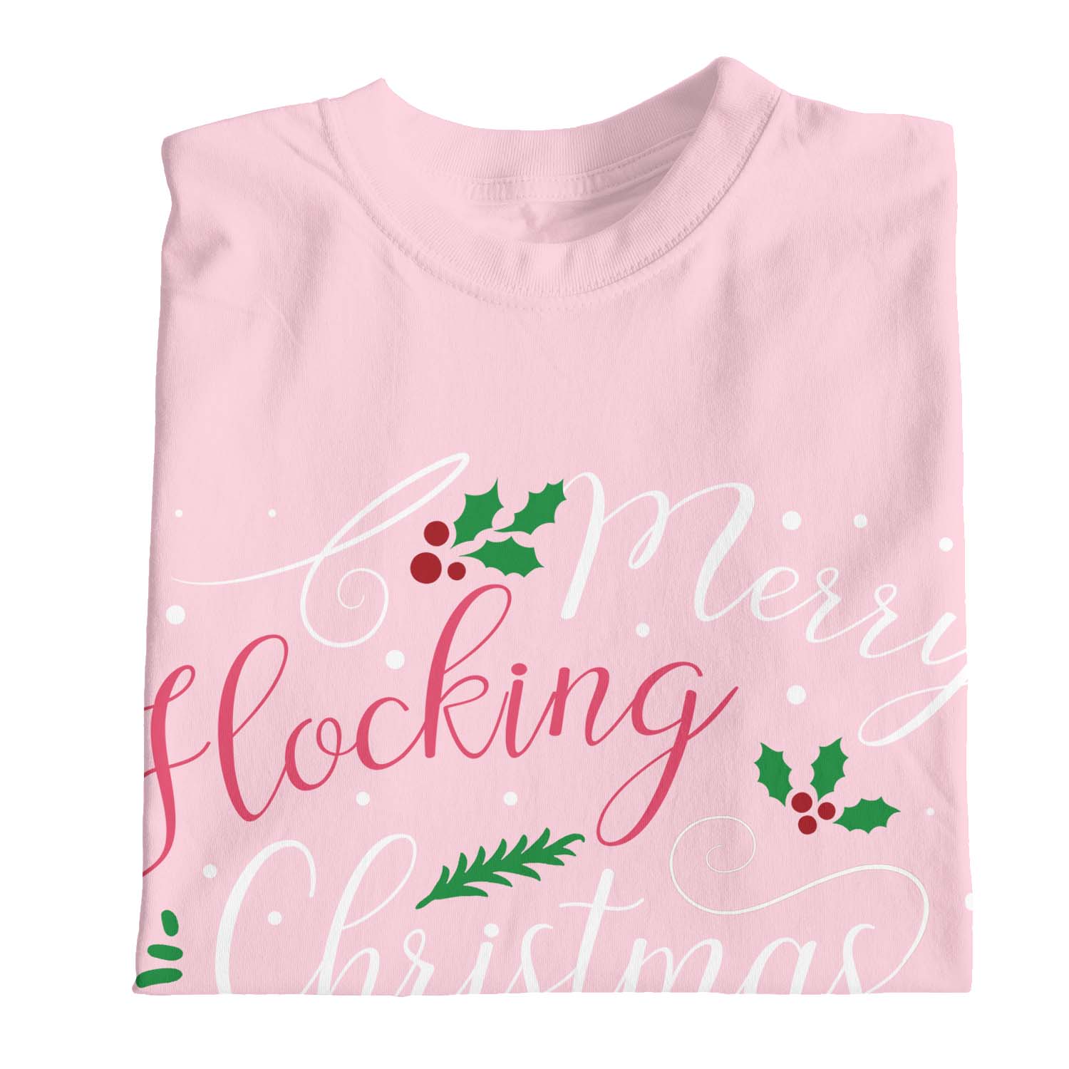 1 T-Shirt Kinder Mädchen Frohe Beflockung Weihnachten Flamingo Stechpalme - Bild 9 von 25