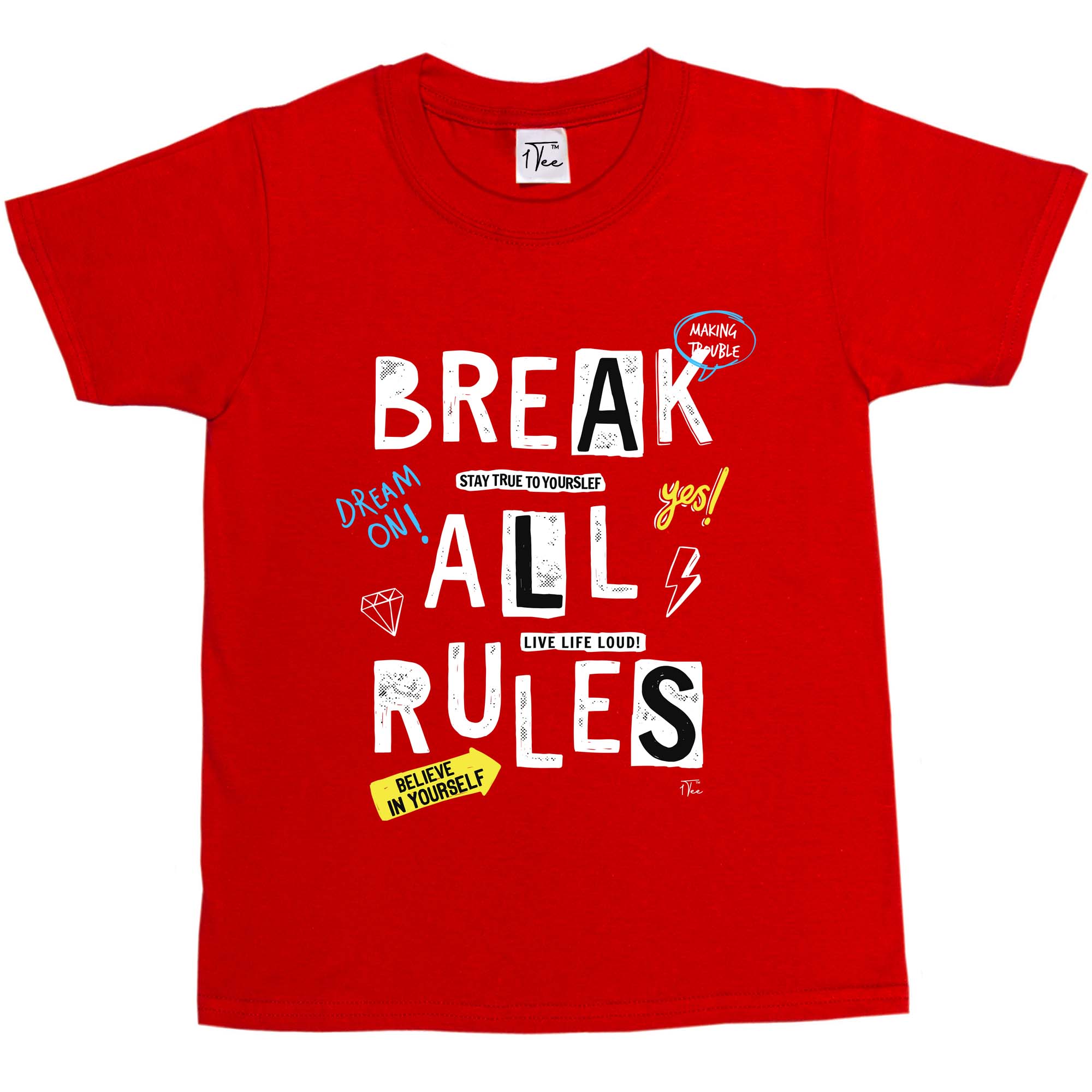1Tee Kinder Jungen Break All Rules T-Shirt - Bild 11 von 15