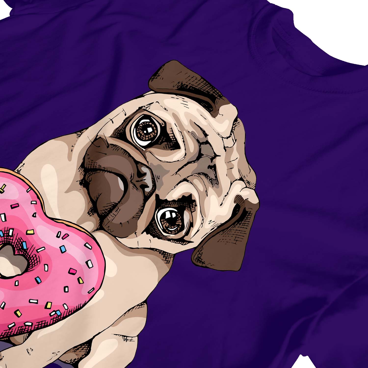Camiseta 1Tee Niños Niñas Pug con Corazón Donut - Imagen 13 de 15