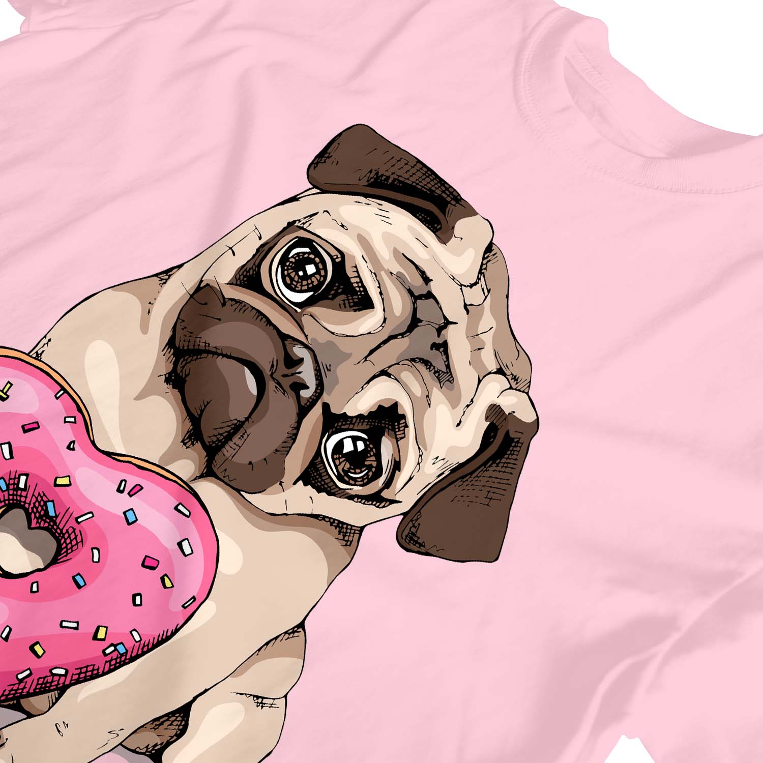Camiseta 1Tee Niños Niñas Pug con Corazón Donut - Imagen 8 de 15