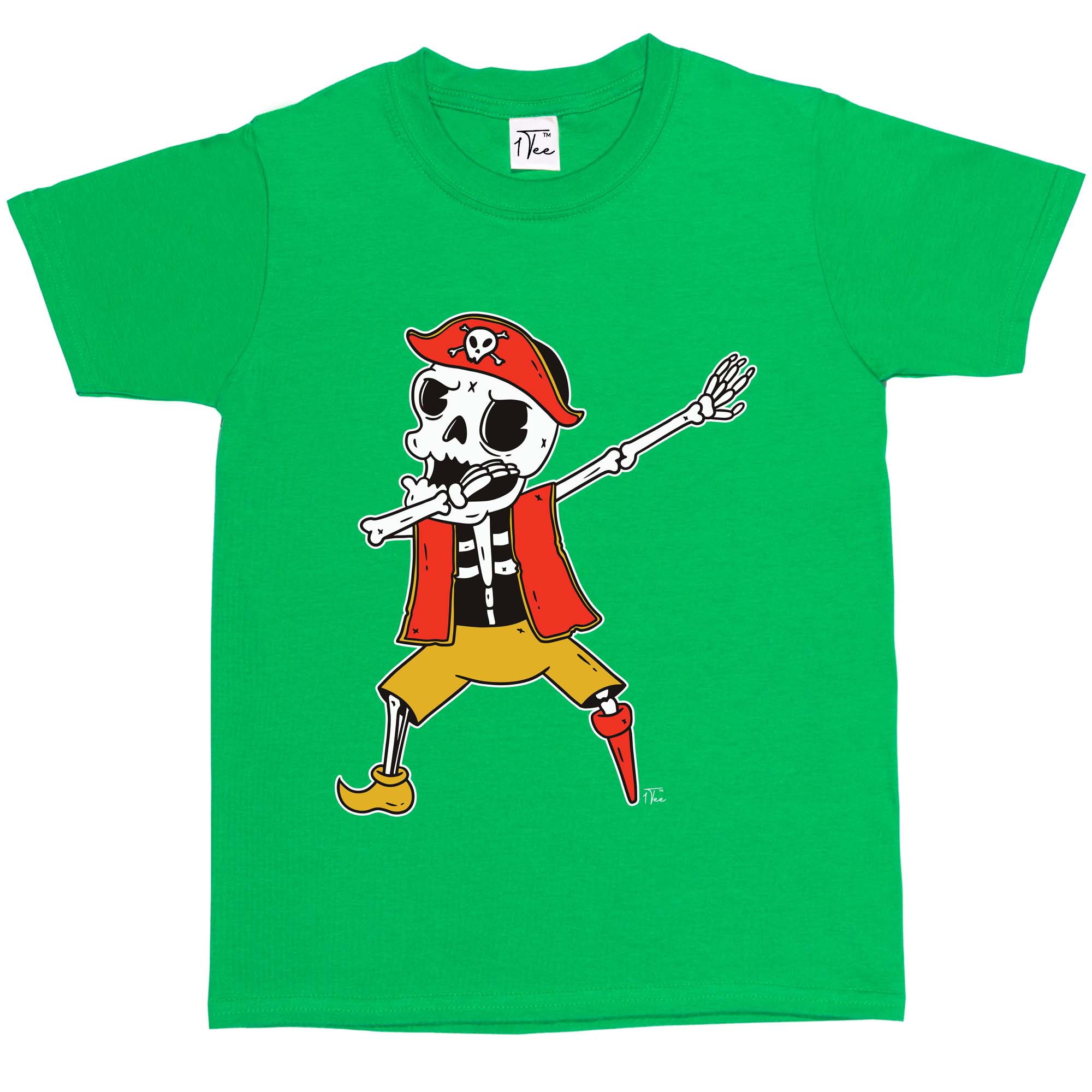 1Tee Kids Boys Dabbing Skeleton Pirate T Shirt T-Shirt - Picture 11 of 20