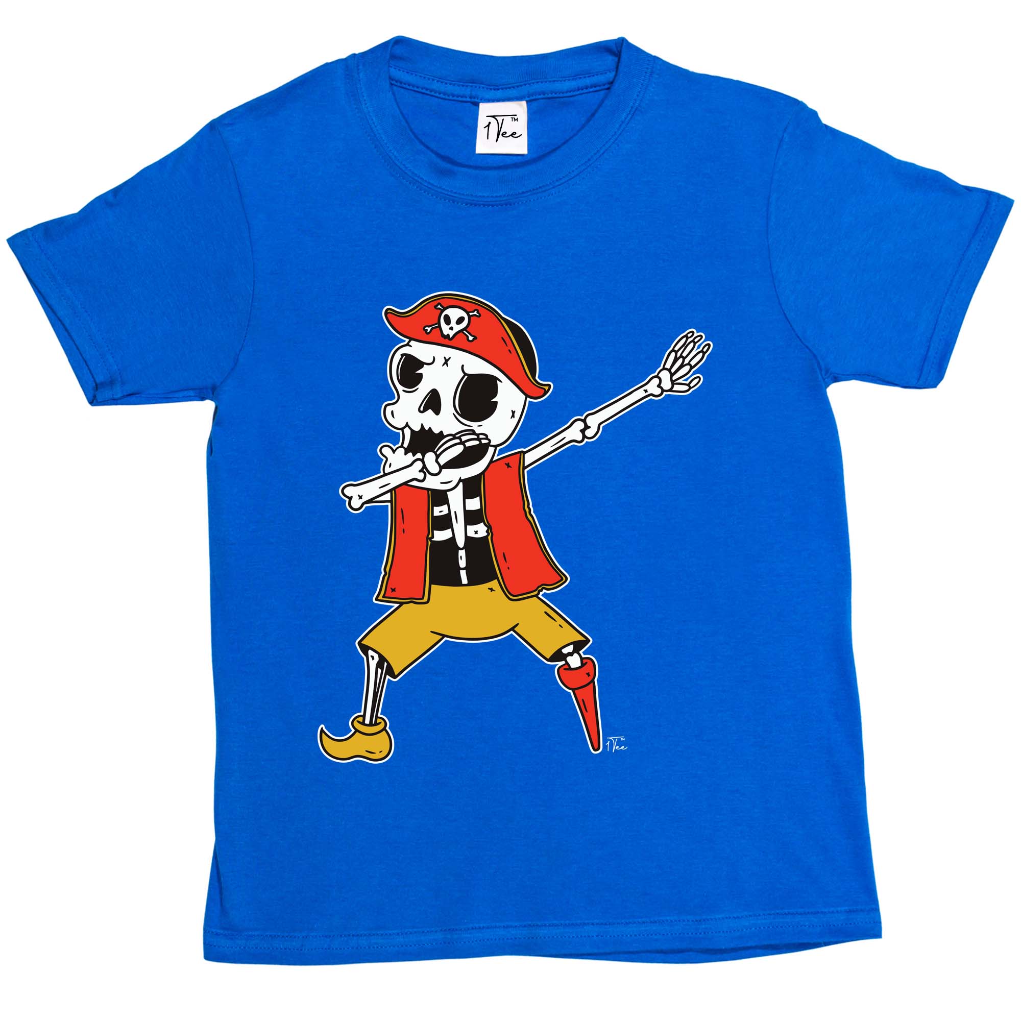 1Tee Kids Boys Dabbing Skeleton Pirate T Shirt T-Shirt - Picture 16 of 20